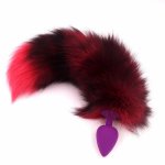 Fox, Silicone  Anal Plug With Real Fox Tails Butt Plug Couple Sex Toys Erotic Cosplay Tail 3 size for choice Drop shipping