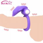 Ikoky, IKOKY Vibrator Penis Rings Vibration Cock Rings Clitoris Stimulator Male Masturbation Sex Toys for Men Delay Ejaculation
