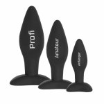 Zerosky Black Silicone Anal Plug  Anus Dilator Metal Ball Massager Base Mooth Butt Plug Anal Bead Couple For Men And Women