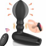 Large Inflatable Wireless Control Vibrating Dildo Butt Plug Male Prostate Massager Sex Toys For Men Women Vagina Anal Expander