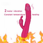 Rabbit Vibrator G Spot Constant Temperature Heating Clitoris Vaginal Irritation Double Head Vibration Female Adult Toys Sex Shop