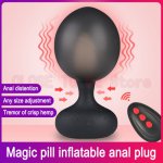 Wireless Remote Control Electric Inflatable Butt Plug Anal Dildo Vibrator Prostate Massager G-spot Stimulation Anus Dilation