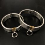 Heavy Stainless Steel Neck Collar with Ring Fetish Slave Restraint Bdsm Bondage Lockable Choker Adult Games Sex Toys For Couples