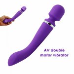   Double motor Vibrator Body massage Powerful magic wand massager Vibrator sex products 10 speed Vibration Sex Toys for women