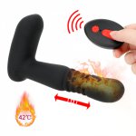 6 Speed Remote Control Telescopic Dildo Prostate Massager Sex toy for MenAdult Toy Anal Vibrators Heating Rod