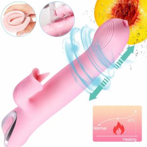 Telescopic Intelligent Heating Dildo Rabbit Vibrators Women Clitoris Powerful G Spot Silicone Waterproof Sex Toy Vagina Massager