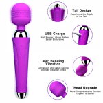 Muti-speed Dildos AV Vibrator Magic Wand For Women Clitoris Stimulator USB Rechargeable Massager G Spot Sex toys Erotic Goods