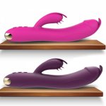 Double-headed vibrator with 10 frequency modes G-spot clitoral massager USB charging female dildo vibrator sex toy