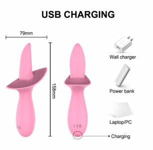 Silicone Tongue Vibrator For Heating Nipple Sucker Tight Oral Licking Clitoris Stimulate Masturbate Erotic Sex Toys for Woman