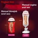 Vagina Anal Male Masturbator Vibrator Suction Cup Pocket Artificial Vagina Real Pussy Erotic Blowjob Oral Adult Sex Toys for Men