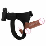 Zerosky, Zerosky Multi-Speed Double Dildo Vibrator Large Elastic Double Vibrator On Strap For Women Vaginal Tape Sex Toys For Lesbian