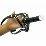 camaTech Double-Ended Dildo Gag Strap On Head Harness Mouth Penis Apertural Plug Strapon Lesbian Dong Leather Bondage Sex Toys 
