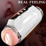 Automatic Telescopic Male Masturbator Cup Silicone vagina real pussy adult masturbation Voice sex toys for men Vibrating