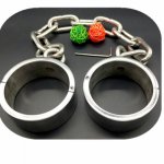 height 30mm stainless steel cuffs handcuffs bdsm ankle  lockable bangles chain cuffs couple game sexual cuffs bangles adult