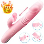 Heating Dildo Vibrator 7 Modes G Spot Vagina Massager Women Masturbation Tongue Licking Double Stimulation Oral Sex Erotic Toys