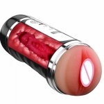 Men Masturbation Cup Penis Massager Sex Toy Vibrator for Men Realistic Pussy Double Channel Vaginal Oral Sex Toys Silicone