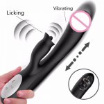 10 speeds Oral Licking dildo Vibrator Clitrois Stimulator Magnetic charge Sex Toys for Woman Dual Vibration Silicone Sex Product