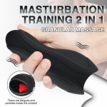 6 Frequency Mode Male Masturbator Penis Pump Penile Trainer Pussy Oral Sex Simulator Adult Sex Toys For Men Masturbation Cup