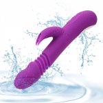 Rabbit Vibrator Telescopic Heating Rod Thrusting Clitoris vagina Stimulator Heating AV Stick Rotating Dildo Sex Toys for Woman