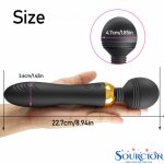 Sourcion Magic Wand Vibrator Big Heads AV Body Massager G Spot Clitoris Stimulator Adult Sex Toys for Woman Female Masturbator