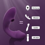 Wireless Wearable Dildo Oral Sex Suction Vibrate 2in1 Clitoris Stimulator G spot Vagina Nipple Sucking Vibrator Adult Sex Toys