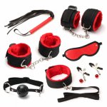 7 Piece Binding Restraint Kit BDSM Sex Handcuffs Foot Handcuffs Whip Mouth Plug Breast Clip Couple Sex Adult Game Erotic Sex Toy