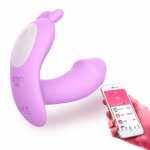 Love APP Control Dildo Butterfly Vibrator Bluetooth Vibrating Panties G-spot Clitoris Stimulatorn Strap On Sex Toys For Women