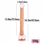 42*3.8cm Long  Flesh Realistic Suction Cup Big Artificial Penis Dildofor Women Masturbator For Female Adult Plug  Annal Sex Toys