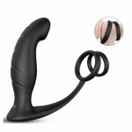 New USB Vibrator Anal Plug Male Prostate Massage Silicone Prostate Stimulator Butt Plug Delay Ejaculation Ring Toy For Men