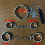Stainless Steel Handcuffs Ankle Cuff Neck Collar With Chain Sex Bondage bdsm Stealth Lock Restraints Fetish Sex Toys for Couples