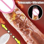 Automatic Telescopic Heating Big Dildo Vibrator G-spot Massage Realistic Penis Vibrator Sex Toys For Women Adult Erotic Product