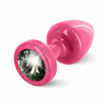 Diogol, Plug analny ozdobny - Diogol Anni Butt Plug 25mm Okrągły Różowy z Czarnym