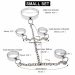 1.2kg Metal Handcuffs Ankle Cuff Neck Collar With Chain Sex Bondage bdsm Stealth Lock Restraints Fetish Sex Toys for Couples 18+