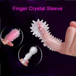 3Pcs Finger Crystal Case Bullet Magic Wand Vibrator Cap Vagina Nipple Clitoris Stimulator Finger Sleeve Adult Sex Toys For Woman