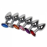 Ikoky, 6 Colors Anal Plug Bead Diamond Metal Butt Plug IKOKY Adult Product Sex Toys for Women Men Gay Stainless Steel