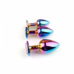 Gold Small Medium Size Crystal Metal Anal Beads Butt Plug Jewelry Ass Sex toy For Female MaleRainbow Rose
