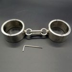 Stainless Steel 4cm High Handcuffs Sex Games BDSM Torture Bondage Slave Fetish Restraints Hand Cuffs Erotic Toys Adult Products