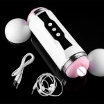 Dual Channel Interactive Voice Fully Automatic Telescopic Masturbation Cup Blowjob Masturbator Real Vagina Pussy Sex Toy for Man