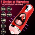 Vibrator for Men Automatic Male Masturbator Tongue Licking Adult Masturbation Cup Real Vagina 7 Vibration Modes Sex Toys for Men