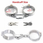 Sex Toy for Women Man Stainless Steel Handcuffs Ankle Cuff with Chain Stealth Lock Hand Cuffs Wrist Restraints Fetish Slave BDSM