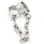 Stainless Steel Metal Chain Ankle Cuffs BDSM Torture Bondage Restraints Legcuffs Sex Toys For Couples Adult Games Feet Fetish