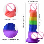 Colorful Double Hardness Large Dildo  Soft Realistic With Suction Cup Real Skin feeling Huge Penis Erotic Sex Toys For Women Men