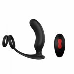 S-HANDE Massager Men's Imitation Hot Dog Design Wireless Butt Plug Back Court Vibrator Double Horseshoe Ring anal toy