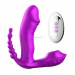 3 IN1 Panties Vibrator Wearable Wireless Heating Sucking G Spot Clitoris Stimulator Vaginal Anal Orgasm Dildo Sex toys for Women