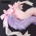 100%Handmade Lovely Japanese Soft Fox Tail Bow Silicone Butt Anal Plug Erotic Cosplay Accessories Adult Sex Toys for Couples