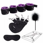 Handcuffs With Mask Flirting Feather Stick BDSM Bondage Set Under Bed Erotic For Women Couple Adult Pleasure Sexual Products