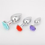 Rose Metal Butt Plug Woman with Crystal Jewelry Anal Plug Vaginal Plug Sex Toys for Woman Men Anal Toys for Gay Men Anal Toys