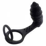Ikoky, IKOKY Silicone Dual Cock Ring Anal Dildo Vibrator Butt Plug G-spot Adult Products Prostata Massager Vibrator Sex Toys for Men