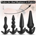 4Pcs/Lot Silicone Butt Plug Male Anus Prostata Massager Anal Bead Anus Dilator Sex Toy For Women Gay SM Erotic Enema Anal Beads