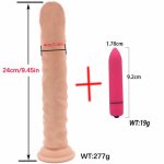 Yema, YEMA Big Realistic Dildo with Strong Suction Cup Butt Plug & 7 Speed Vibrator Sex Toys for Woman Vagina Anal Erotic Toys